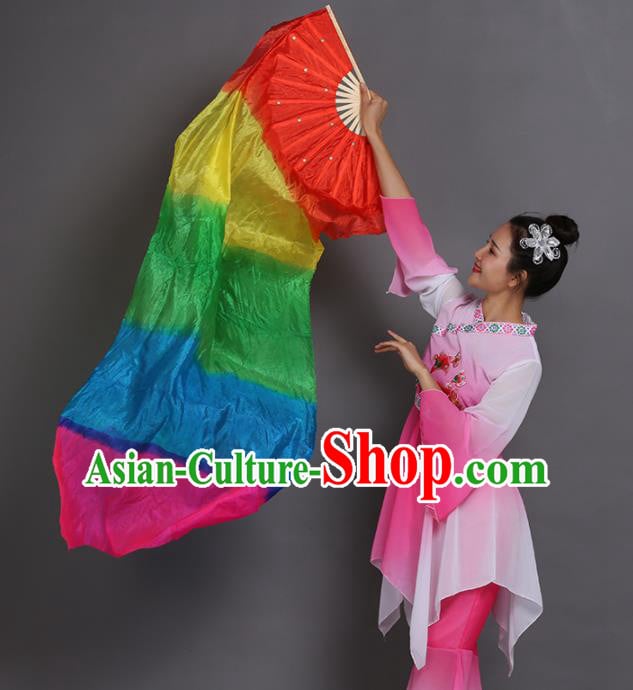 Chinese Traditional Folk Dance Props Classical Dance Fans Silk Ribbon Fans Chinese Traditional Folk Dance Props Classical Dance Fans Silk Ribbon Fans