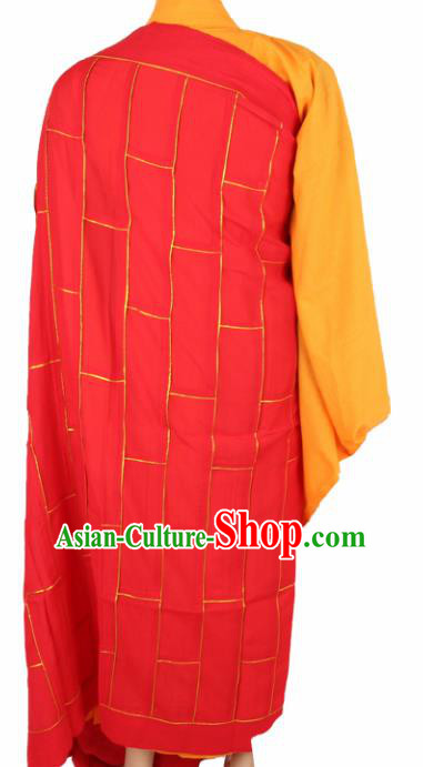 Chinese Traditional Buddhist Monk Clothing Red Cassock Buddhism Monks Costumes for Men Chinese Traditional Buddhist Monk Clothing Red Cassock Buddhism Monks Costumes for Men