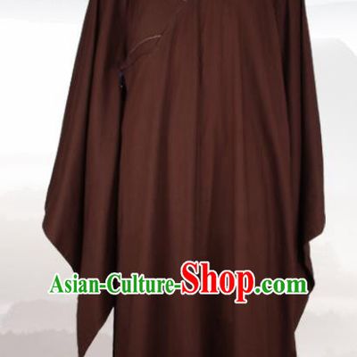 Chinese Traditional Buddhist Monk Clothing Brown Monk Robe Buddhism Monks Costumes for Men