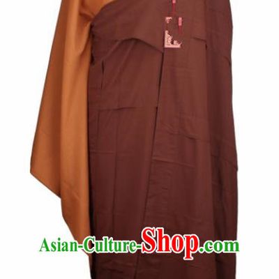 Chinese Traditional Buddhist Monk Clothing Brown Cassock Buddhism Monks Costumes for Men
