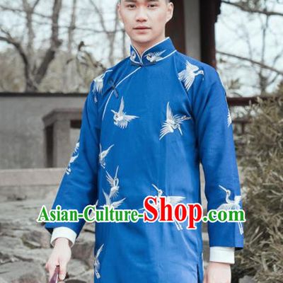 Traditional Chinese Ancient Nobility Childe Costumes Republic China Period Drama Embroidered Gown for Men