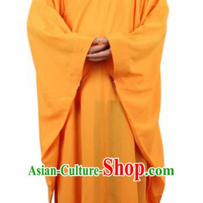 Chinese Traditional Buddhist Monk Yellow Robe Buddhism Dharma Assembly Monks Costumes for Men