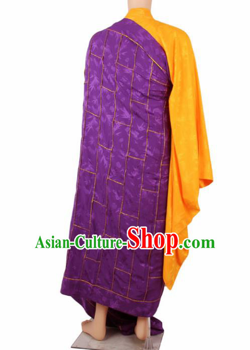 Chinese Traditional Buddhist Purple Cassock Buddhism Dharma Assembly Monks Costumes for Men Chinese Traditional Buddhist Purple Cassock Buddhism Dharma Assembly Monks Costumes for Men