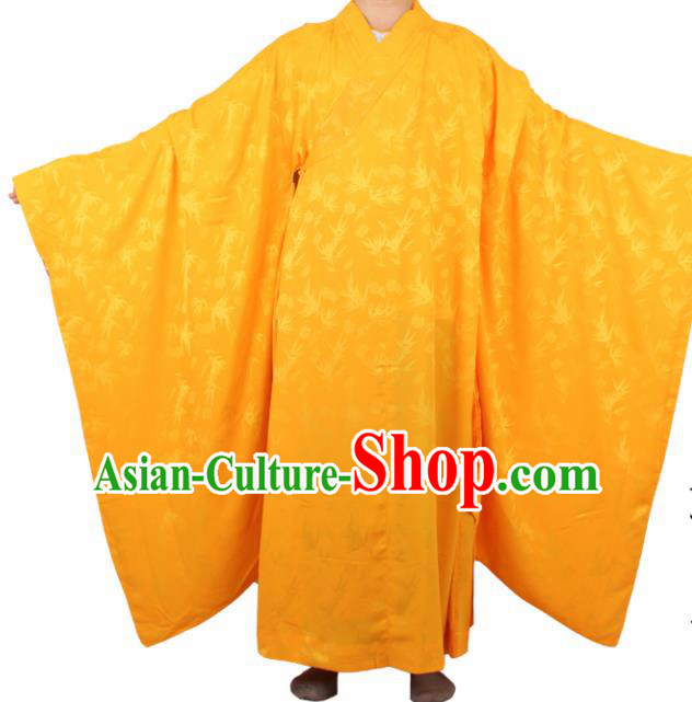 Chinese Traditional Buddhist Yellow Silk Robe Buddhism Dharma Assembly Monks Costumes for Men Chinese Traditional Buddhist Yellow Silk Robe Buddhism Dharma Assembly Monks Costumes for Men