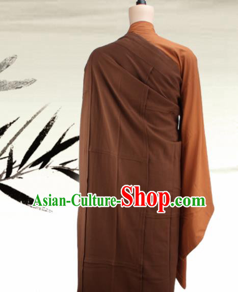 Chinese Traditional Buddhist Brown Cassock Buddhism Dharma Assembly Monks Costumes for Men Chinese Traditional Buddhist Brown Cassock Buddhism Dharma Assembly Monks Costumes for Men