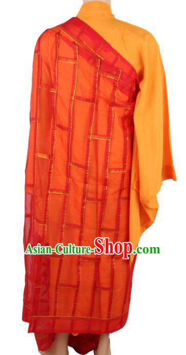 Chinese Traditional Buddhist Red Organza Cassock Buddhism Dharma Assembly Monks Costumes for Men Chinese Traditional Buddhist Red Organza Cassock Buddhism Dharma Assembly Monks Costumes for Men