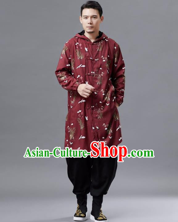 Chinese Traditional Costume Tang Suits Outer Garment National Mandarin Red Coat for Men Chinese Traditional Costume Tang Suits Outer Garment National Mandarin Red Coat for Men
