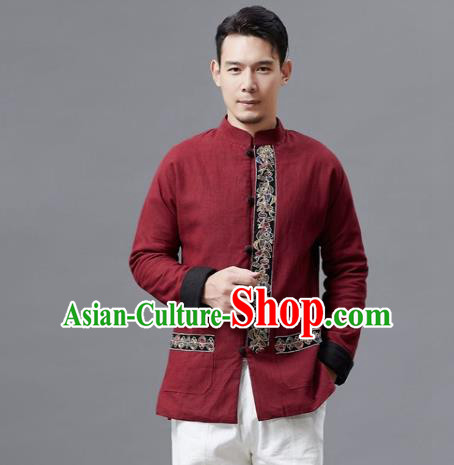 Chinese Traditional Costume Tang Suits Red Jacket National Mandarin Shirts for Men Chinese Traditional Costume Tang Suits Red Jacket National Mandarin Shirts for Men