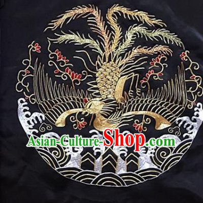 Chinese Traditional Embroidery Craft Embroidered Phoenix Patches Embroidering Accessories