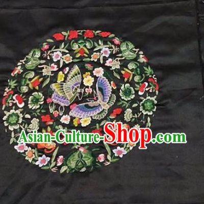 Chinese Traditional Handmade Embroidery Craft Embroidered Butterfly Silk Patches Embroidering Accessories