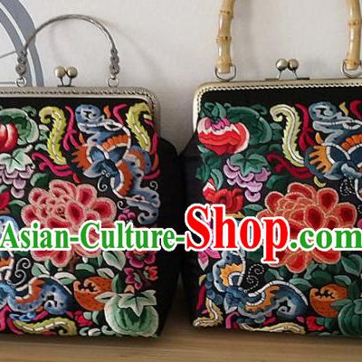 Chinese Traditional Handmade Embroidery Craft Embroidered Bags Embroidering Handbag