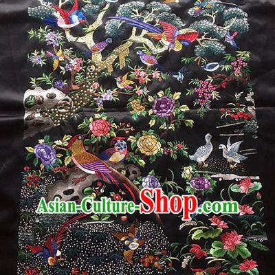 Chinese Traditional Handmade Embroidery Craft Embroidered Patches Embroidering Silk Piece