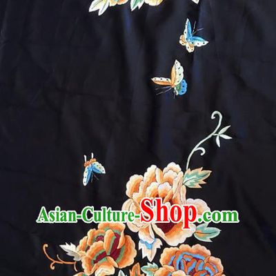 Chinese Traditional Embroidered Peony Silk Patches Handmade Embroidery Craft