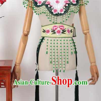 Chinese Traditional Beijing Opera Diva Accessories Black Shoulder Cape and Belt for Women