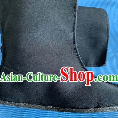 Chinese Opera Black Shoes Ancient Han Dynasty Warrior Black Boots for Men