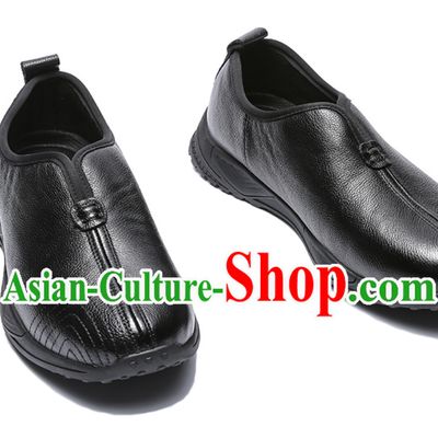 Chinese Classical Warrior Black Shoes Boots for Men