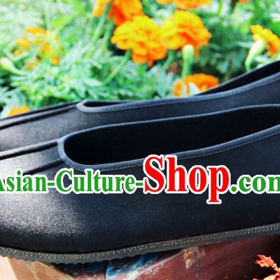 Chinese Traditional Beijing Opera Shoes Ancient Han Dynasty Warrior Black Boots for Men