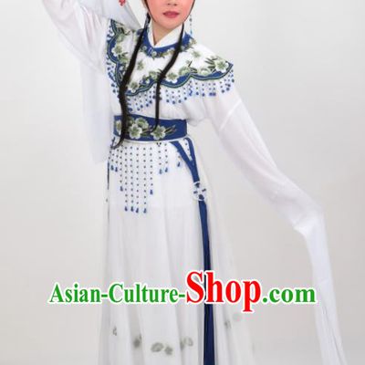 Chinese Traditional Professional Beijing Opera Diva Costumes Ancient Imperial Consort White Dress for Women