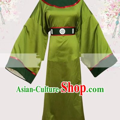 Professional Chinese Traditional Beijing Opera Green Robe Ancient Court Eunuch Costume for Men