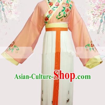 Professional Chinese Traditional Beijing Opera Orange Dress Ancient Maidservants Costume for Women