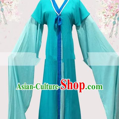 Professional Chinese Traditional Beijing Opera Blue Dress Ancient Taoist Nun Costume for Women