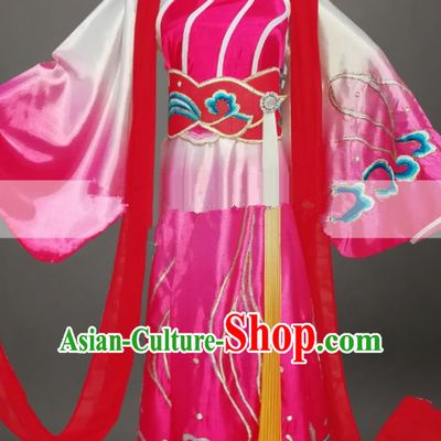 Professional Chinese Traditional Beijing Opera Diva Rosy Dress Ancient Country Lady Costume for Women