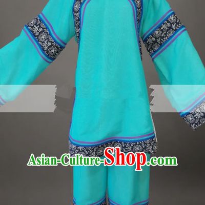 Professional Chinese Traditional Beijing Opera Green Dress Ancient Country Lady Costume for Women