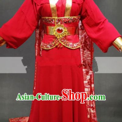 Professional Chinese Traditional Beijing Opera Diva Red Dress Ancient Female Swordsman Costume for Women