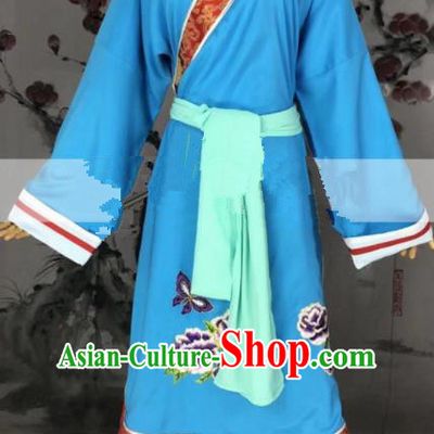 Professional Chinese Traditional Beijing Opera Blue Dress Ancient Old Dame Costume for Women