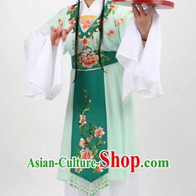 Chinese Traditional Peking Opera Diva Kou Zhu Green Dress Ancient Court Maid Costume for Women