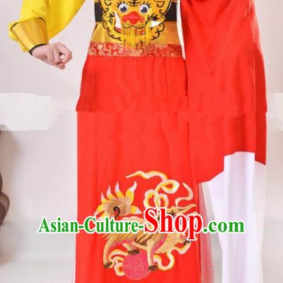 Professional Chinese Traditional Beijing Opera Takefu Red Clothing Ancient Swordsman Costume for Men