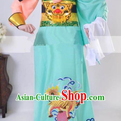 Professional Chinese Traditional Beijing Opera Takefu Green Clothing Ancient Swordsman Costume for Men