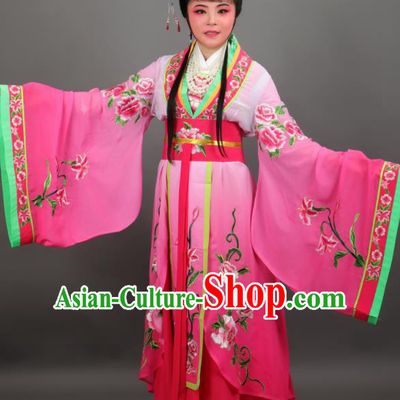 Chinese Traditional Peking Opera Diva Empress Rosy Dress Ancient Court Queen Costume for Women