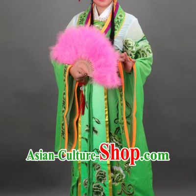 Chinese Traditional Peking Opera Diva Empress Green Dress Ancient Court Queen Costume for Women
