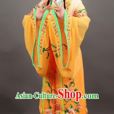 Chinese Traditional Peking Opera Diva Empress Orange Dress Ancient Court Queen Costume for Women