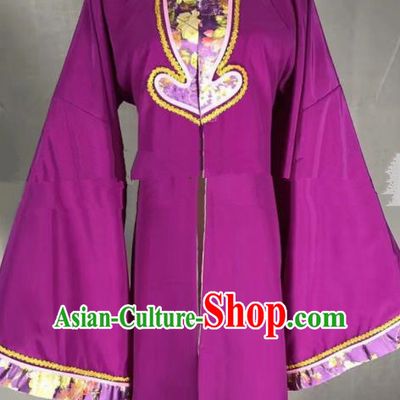 Chinese Traditional Peking Opera Old Female Purple Dress Ancient Dowager Countess Costume for Women