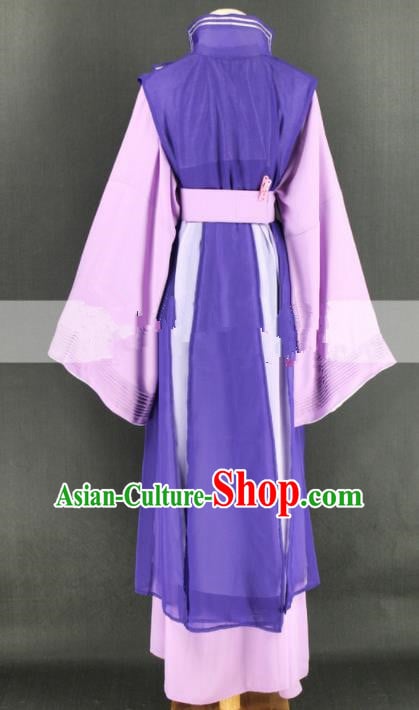 Chinese Traditional Peking Opera Diva Purple Dress Ancient Countess Costume for Women Chinese Traditional Peking Opera Diva Purple Dress Ancient Countess Costume for Women