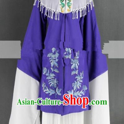 Chinese Traditional Peking Opera Diva Purple Dress Ancient Rich Lady Costume for Women
