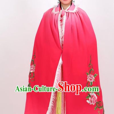 Professional Chinese Traditional Beijing Opera Rosy Cape Ancient Princess Costume for Women