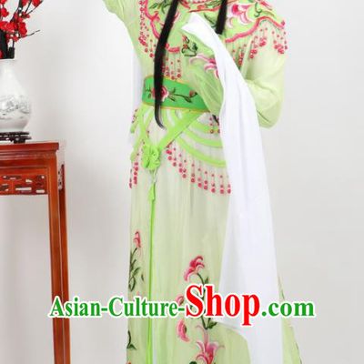 Chinese Traditional Peking Opera Actress Court Princess Green Dress Ancient Palace Lady Costume for Women