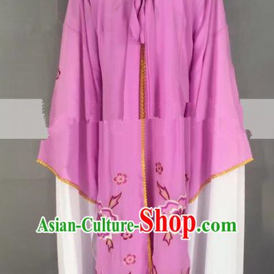 Chinese Traditional Peking Opera Actress Servant Girl Purple Dress Ancient Poor Lady Costume for Women