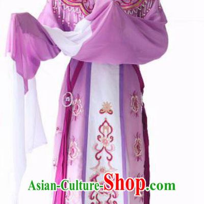 Chinese Traditional Peking Opera Princess Purple Dress Ancient Imperial Consort Costume for Women