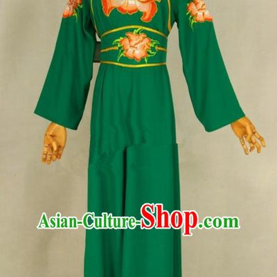 Chinese Traditional Peking Opera Young Lady Green Dress Ancient Servant Girl Costume for Women