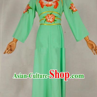 Chinese Traditional Peking Opera Young Lady Light Green Dress Ancient Servant Girl Costume for Women