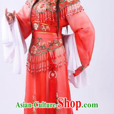 Chinese Traditional Peking Opera Actress Hua Tan Red Dress Ancient Rich Lady Costume for Women