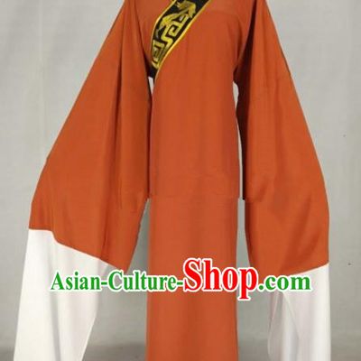 Chinese Traditional Beijing Opera Niche Orange Robe Ancient Scholar Costume for Men