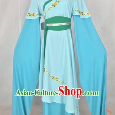Chinese Traditional Peking Opera Actress Hua Tan Light Blue Dress Ancient Maidservant Costume for Women