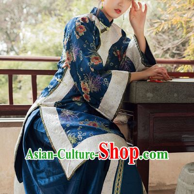 Qing Dynasty Chinese Yihetuan Time Qingdai Female Costume Full Set