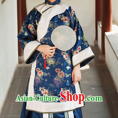 Qing Dynasty Chinese Yihetuan Time Qingdai Female Costumes Full Set for  Women