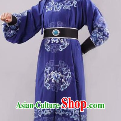 Chinese Traditional Beijing Opera Takefu Royalblue Robe Ancient Number One Scholar Costume for Men